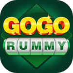 Gogo rummy app logo in green background with yellow and green text