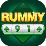 Rummy 91 app logo in green background with yellow and green text