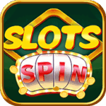  slots spin app logo in green background with yellow and red text